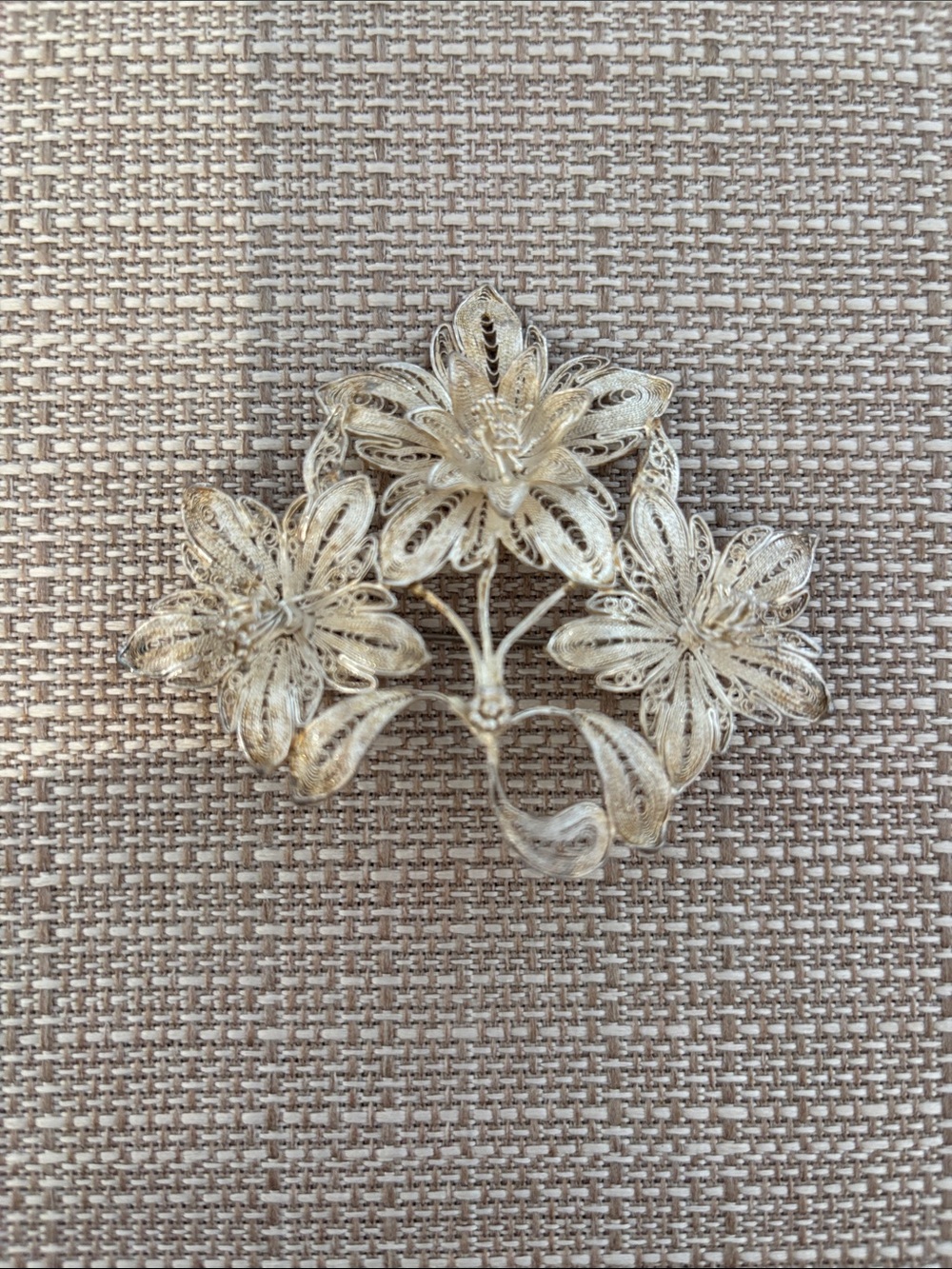 Sterling silver filigree pin